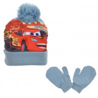 Disney Verdák téli kötött sapka + kesztyű szett kék