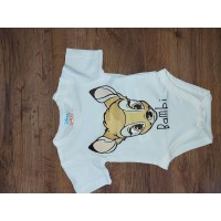 Rövid ujjú baba body Bambi mintával