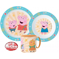 Peppa Pig, Peppa malac Étkészlet, micro műanyag szett