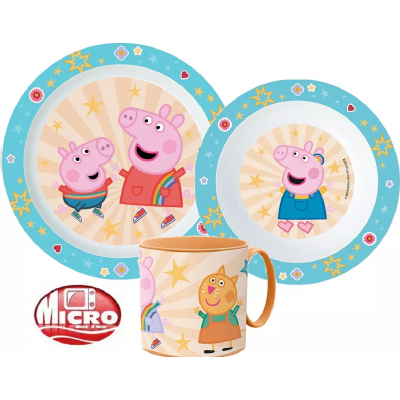 Peppa Pig, Peppa malac Étkészlet, micro műanyag szett