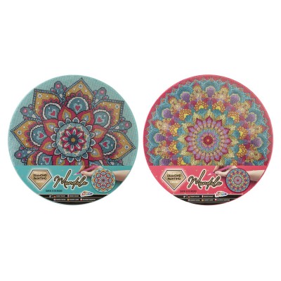 Grafix - Gyémánt festmés mandala, vászon 30 cm kör 2 ass