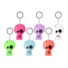 Koponya kulcstartó, neon színű, 8 cm, 6 féle