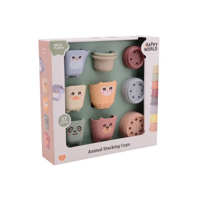 Happy World bio műanyag toronyépítő és vördöcskék