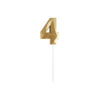 4-es elegáns számgyertya - ARANY