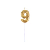 9-es elegáns számgyertya - ARANY