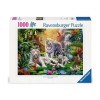 Puzzle 1000 db - Fehér tigriscsalád