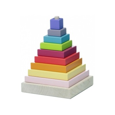 Cubika Piramis 9 darabos fa építőjáték