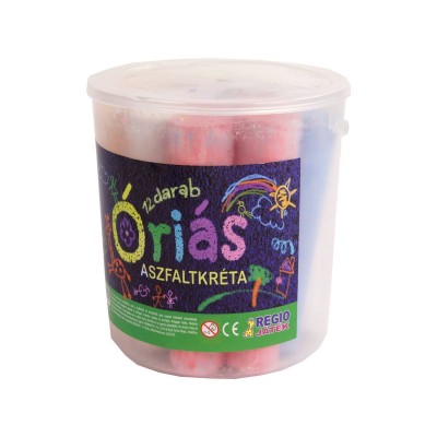 Aszfaltkréta 12 db-os készlet vödörben többféle szín
