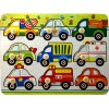 Autók az úton 9 darabos fa puzzle