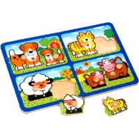 Háziállatok 8 darabos fa puzzle