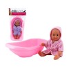 Ellie fürdethető baba káddal - 18 cm, többféle