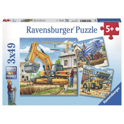 Ravensburger: Puzzle 3x49 db - Óriási munkagépek