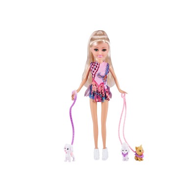Sparlke girlz - Kutyasétáltató baba 2 kutyussal (30 cm baba)