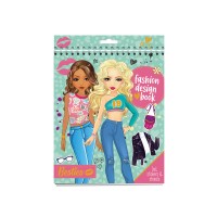 Besties - 24x20 cm divatervező füzet, 2 ív matrica, 2 féle színes lap, 3 sablon, 20 baba alaprajz, 2