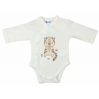 Biopamut elöl patentos hosszú ujjú baba kombidresz