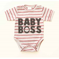 Rövid ujjú dupla patentos  Baby Boss feliratú baba body