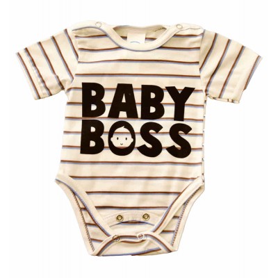 Rövid ujjú dupla patentos  Baby Boss feliratú baba body