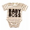 Rövid ujjú dupla patentos  Baby Boss feliratú baba body