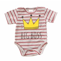 Rövid ujjú dupla patentos  Big Boss feliratú baba body
