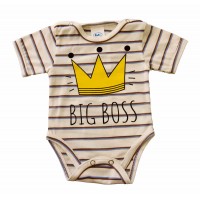 Rövid ujjú dupla patentos  Big Boss feliratú baba body