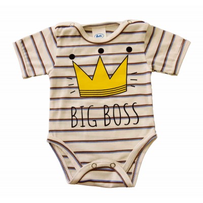 Rövid ujjú dupla patentos  Big Boss feliratú baba body