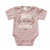 Rövid ujjú dupla patentos  Anya az én igazi hősöm feliratú baba body