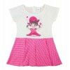 Rövid ujjú pamut kislány ruha, pörgős szoknyarésszel
