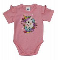 Rövid fodros ujjú baba body cuki Unikornis mintával Rövid fodros ujjú baba body cuki Unikornis mintával