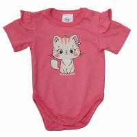 Rövid fodros ujjú baba body cuki Cicás mintával Rövid fodros ujjú baba body cuki Cicás mintával