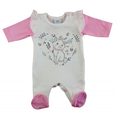 Hosszú ujjú vékony pamut, kislány rugdalózó Marie cica mintával