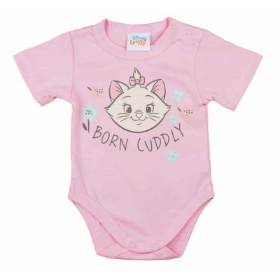 Rövid ujjú baba body Marie cica mintával