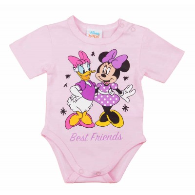 Rövid ujjú kislány baba body Minnie egér mintával