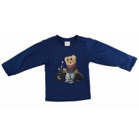 Hosszú ujjú fiú póló Motoros maci mintával