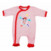 Hosszú ujjú elöl patentos rugdalózó Minnie egér mintával