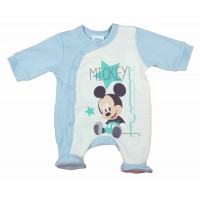 Hosszú ujjú elöl patentos baba rugdalózó Mickey egér mintával