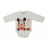 Hosszú ujjú baba body Minnie egér mintával