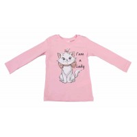 Hosszú ujjú kislány póló Marie cica mintával