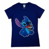 Rövid ujjú lányka póló Stitch mintával