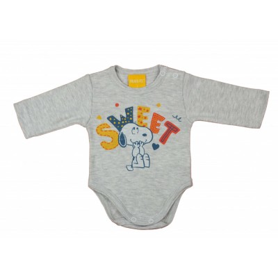 Hosszú ujjú baba body Snoopy mintával