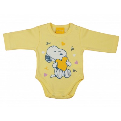 Hosszú ujjú baba body Snoopy mintával
