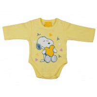 Hosszú ujjú baba body Snoopy mintával
