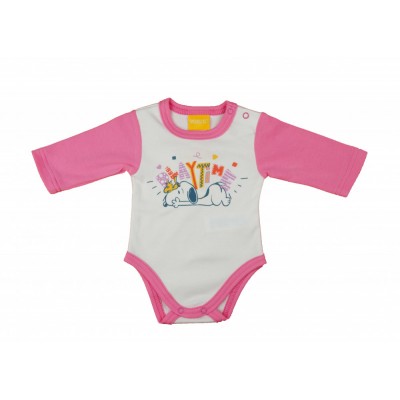 Hosszú ujjú baba body Snoopy mintával
