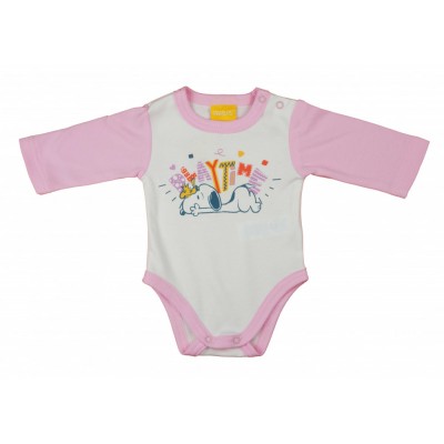 Hosszú ujjú baba body Snoopy mintával