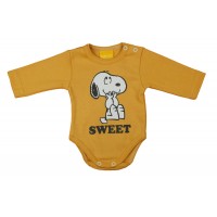 Hosszú ujjú baba body Snoopy mintával