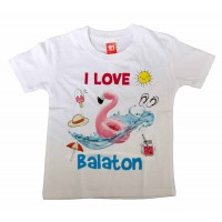 Rövid ujjú Balatonos póló Flamingóval