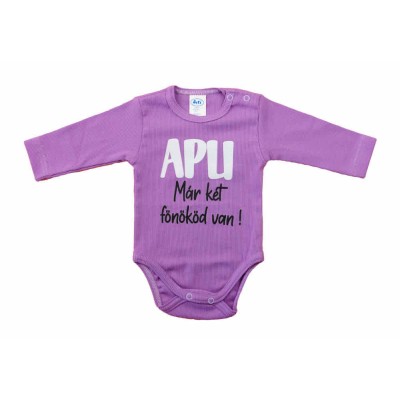 Feliratos rövid ujjú baba body