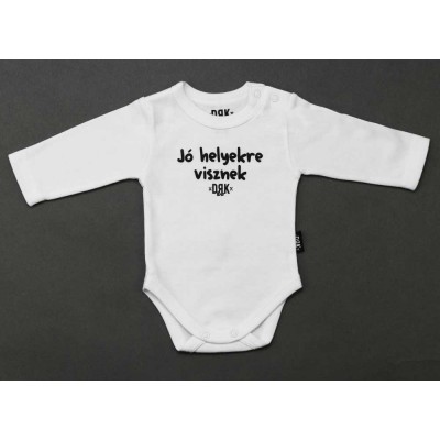 Dorko DRK Jó helyekre visznek mintával nyomott hosszú ujjú baba body