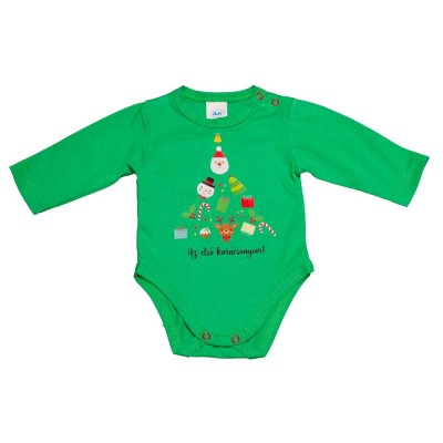 Hosszú ujjú baba body karácsonyi mintával