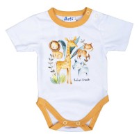 Rövid ujjú baba body Szafari mintával