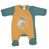 Vékony, pamut, elöl patentos kisfiú rugdalózó Szafaris mintával Vékony, pamut, elöl patentos kisfiú rugdalózó Szafaris mintával